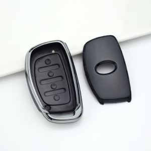For Hyundai Ix35 Grand I10 Elantra 2017 Tucson Sonata Ix25 I20 Creta Santa Fe GLS Reina Keychain 4 Buttons TPU Key Cover Case