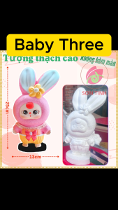 Tượng thạch cao trắng Baby Threee dễ thương M93 (Không kèm màu) Bé Tô Màu Tô Tượng trò chơi trẻ em