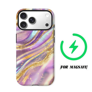 Gold Glitter Swirl Phone Case for iPhone 18 17 16 15 14 13 12 11 Air Pro Max Plus Double-layer Cover