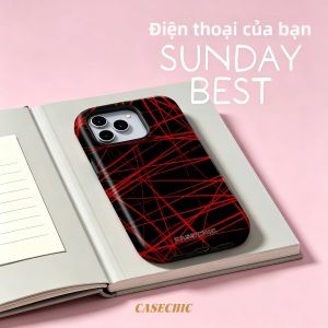 Potdemiel | Ốp Lưng Cứng Chống Sốc Red Vintage Bats Dành Cho iPhone 17/16/15/14 Plus 13 Pro Max - Ốp Mềm TPU PC Chống Xước Từ Tính Thời Trang