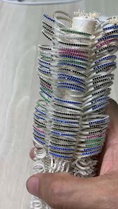 Nhẫn Bạc Nữ S925 Một Hàng Đá Màu Trắng Đen Hồng Xanh Lá Xanh Dương Có Bản Xi Kim Không Cần Kiêng Nước - HVJ - NN26141516093