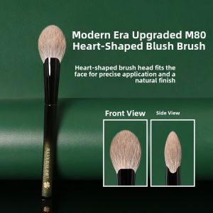 REVERSE | Soft Brushed Skin-Friendly M80 Heart-Shaped Blush Brush Mixed Wool Snow Fox Hair Flat Tongue For Even Powder Application