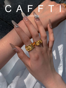 CAFFTI | Unique Lava Metal Adjustable Ring