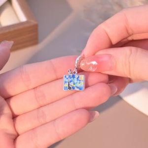Hạt Charm Bạc 925 Nguyên Bản Màu Xanh Mặt Dây Chuyền Làm Vòng Tay Tự Chế Trang Sức Cao Cấp Điểm Nhấn Zircon Phụ Kiện Thời Trang Nữ