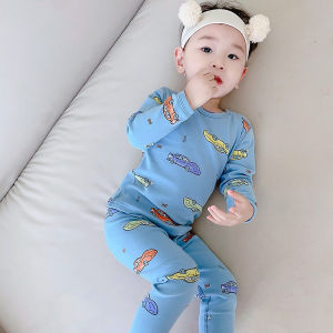 ชุดเสื้อผ้าเด็กผ้าฝ้ายแท้ฤดูใบไม้ร่วงและฤดูหนาว ชุดชั้นในเด็กชาย อบอุ่น ไร้กระดูก ดูดซับเหงื่อ ระบายอากาศได้ดี ปกติ แผ่นดินใหญ่