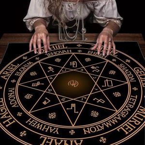 Khăn Trải Bàn Tarot VIKAMA Với Họa Tiết Ngôi Sao Năm Cánh & Rồng Hình Học Thiêng Liêng Mảng Phép Thuật Vải Trải Bàn Thờ Chống Thấm Nước Có Thể Giặt Máy Trang Trí Nhà Cửa