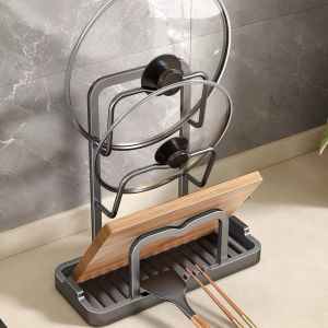 Giá Để Nắp Chảo Treo Tường Không Cần Khoan Giá Để Đồ Nhà Bếp Đa Năng Giá Để Đĩa Rán Giá Để Dụng Cụ Nhà Bếp Bằng Hợp Kim Nhôm