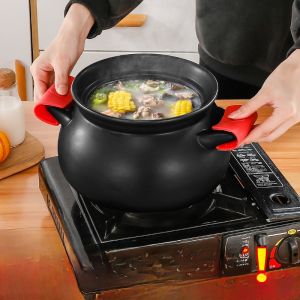 Heat Resistant Silicone Handle Covers for Iron Woks Universal High Temperature Resistant Steam Wok Handle Grips Anti-Scalding