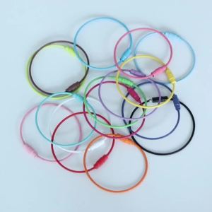10 Chiếc Nhiều Màu Sắc Dây Thép Không Gỉ Móc Khóa Vòng Cáp Vòng Vít Khóa Dây Nhẫn DIY Dây Móc Khóa Phụ Kiện