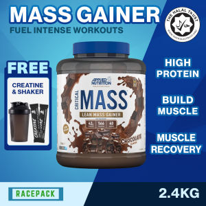 (Free Shaker) Applied Nutrition Halal Critical Mass Lean Mass Gainer Build Muscle Bodybuilding High Protein 2.4kg 16 Servings Made in UK