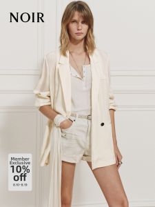 MO&Co. | Lightweight Cupro Stripe Texture Suit