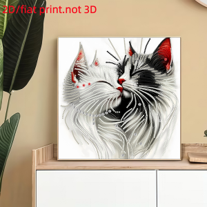 other | 2D/Flat 1 Piece Diamond Painting Frameless Painting Cat Pattern Canvas Material Indoor/Outdoor Home Decoration Holiday Gifts