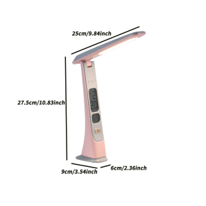 LED Desk Lamp Rechargeable Foldable Portable with Time Display Corner Bedroom Light Fixture Desktop Lighting Office Protable