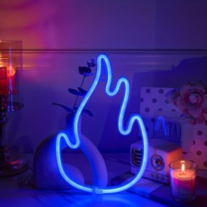 1 Piece Burning Flame-Shaped Neon Light USB or 3*Aa Battery Powered Including Hook Suitable for Living Room Fireplace Decoration Game Room with Handle Party Atmosphere Layout (Battery Not Included)