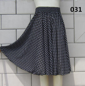 Summer Middle-Aged and Elderly Dancing Dress Floral High Waist over Knee Skirt Ice Silk Fashion Mom Wear Square Dance Skirt