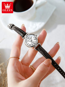 OLEVS | Vintage Leather Strap Womens Watch