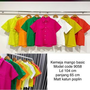 FAYE SHIRT / ATASAN KEMEJA WANITA OVERSIZED KATUN POPLIN POLOS LENGAN PENDEK 8007
