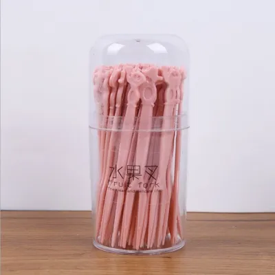 50pcs Mini Childrens Animal Farm Fruit Fork Cartoon Snack Cake Fork Bento Accessories Dessert Food Fruit Toothpicks Chopsticks