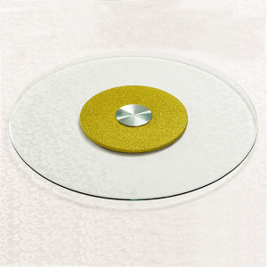 Tempered Glass Rotating Table Base Hotel Dining Table Central Axis round Table Base Restaurant Function Party Modern Simple