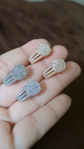 Anting Berlian Premium Diva Mewah Titanium Emas 22K