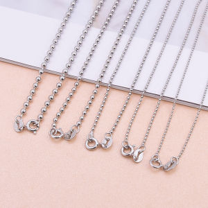 925 Sterling Silver Necklace Women Long Pearl Cord No Pendant Sweater Length Emerald Silver Chain out Fashion Jewelry