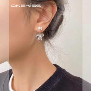 ต่างหูไข่มุกผูกโบว์ผีเสื้อสำหรับผู้หญิง แฟชั่นฤดูใบไม้ร่วง/ฤดูหนาว เครื่องประดับหูหรูหรา ดีไซน์เก๋ไก๋ เครื่องประดับแฟชั่น