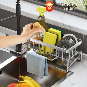 Dish Sponge Rack Storage Organizer Kitchen Shelf
