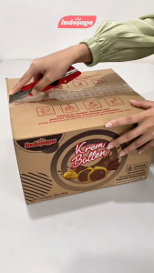 Kue Sus / Soes Kering Isi Krim Cokelat Klepon & Es Teler 30gr - Indojaya Soes Krem Ballen