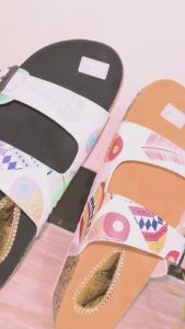 LADANG ONLINE - Sandal Wanita Gesper 2 LEAF / Sandal Slop Motif Printing Etnik Terbaru