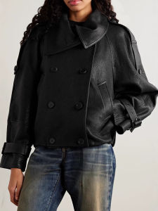 XMO | Premium Leisure Style Double-Breasted Goat Leather Jacket