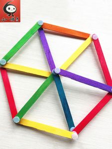 Creative Magic Button Ice Cream Stick Magnet Counting Stick Hole Wood Stick Construction Calculation Kindergarten Handmade Toy