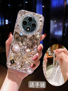 Luxury Rhinestone Edge Protection Case for OppoA3pro A5pro FindX8 OnePlus Ace5 13 Elegant Diamond Embedded Lightweight Shockproof Shell