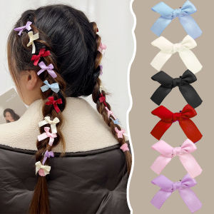8pcs Small Bow Hair Clips Bow Ribbons for Girls Silk Ribbon Bowknot Hair Clip Sweet Cute Girl Barrettes Lace Women Gilrs Bobby Pin INS Y2K Accessories
