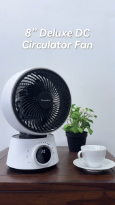 EuropAce 8" Deluxe DC Circulation Fan | EDF9831D | Our Most Powerful Desk Fan Up to 360° Oscillation Energy Efficient