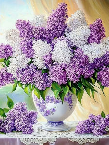 Tranh Thêu Kim Cương Hoa Tử Đinh Hương HUACAN Tranh Ghép Mảnh Đầy Đủ Hình Vuông/tròn Bộ Dụng Cụ Thủ Công Bằng Nhựa Sáng Tạo Trang Trí Nhà Cửa Đồ Dùng Giải Trí.