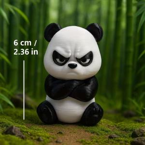 1‑Piece 3D‑Printed Angry Panda Figurine Home‑Office Decor Ornament Holiday Gift