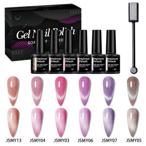 ชุดยาทาเล็บเจลแคทอายพร้อมแม่เหล็ก กลิตเตอร์ 6 สี ปราศจากแอลกอฮอล์ สูตรน้ำ เหมาะสำหรับทำเล็บและดูแลเล็บ