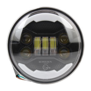 ไฟหน้ารถมอเตอร์ไซค์ LED 5.75 นิ้ว สีขาว DRL สำหรับ Dyna Sportster Softail ไฟหน้า LED โมโต สไตล์เรโทร อุปกรณ์ตกแต่ง