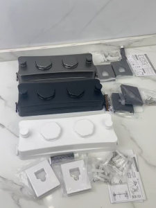 JUNMO Wall mounted invisible retractable clothesline with adjustable non sagging laundry line clothes hanger storage rack