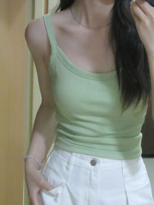 French Style Spicy Girl Strap Vest Womens Short Fit Inner Wear Outer Wear Small Beautiful Back Slimming Base Layer Top