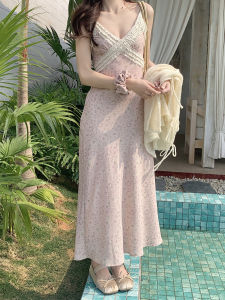 CHOUXIE | Chic Teenage French Strapless Floral Print Dress