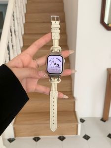 New Color Leather Rope Genuine Leather Stitched Watchband for 10th Generation Apple S978iWatch65SE Women Casual Commute