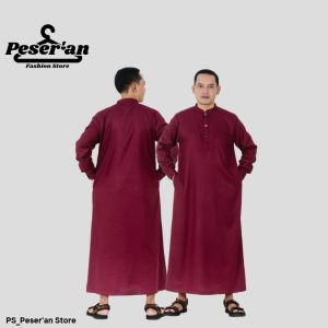 Jubah/Gamis Slimfit Pria Dewasa Lengan PanjangBahan Adem terbuat dari Katun Super Premium