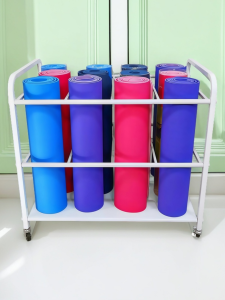 Multi-Layer Yoga Storage Rack Foam Roll Organizer Yoga Mat Holder Fitness Equipment Storage Solution for Yoga Room