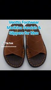 Ventto Footwear Marikina Made Leather Sandals for Men Slip On Flat Leather Slippers for Men & Marikina Slippers for Men Classic Slip On Leather Beach Sandals for Men Sale & Indoor House Slippers & Beach Sandals for Adult Men Sale Original (Code: VER-01)