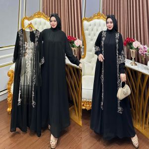 REALPICT COD KODE 105 INNER + OUTER  BAHAN CERUTY  PREMIUM   HARGA TERMURAH BEST SELLER TANGAN PERTAMA KONVEKSI / PRINTING / MOTIF PREMIUM GAMIS PESTA GAMISTERKINI