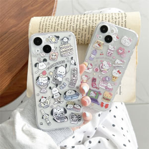 Kitty Cat Cartoon Phone Case Silicone Protective Cover Full Protection for iPhone 14 15 pro Max 13 Mini 12 Anti-Fall 11 Female Style 8 plus 7 6