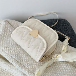 Fashionable Folded Texture Single Shoulder Crossbody Bag for Women Soft PU Leather Magnetic Clasp Closure Casual Handbag