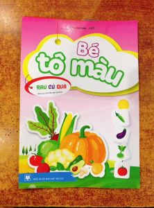Sách - Combo tô màu Rau - củ - quả - hoa (4 quyển) + bán kèm sáp màu
