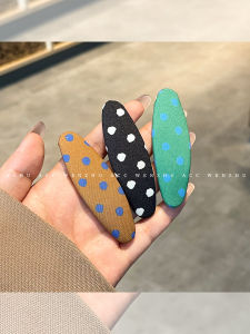 WENZHU | Korean Style Polka Dot Cloth Hair Clip Versatile Bangs Clip Cute Fresh High-End Feeling Hair Accessory